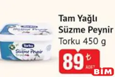 TORKU TAM YAĞLI SÜZME PEYNİR 450 G